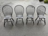 Four Warren Windsor chairs in black