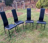 Four leather chairs by Giancarlo Vegni and Gualtierotti for Fasem c1980
