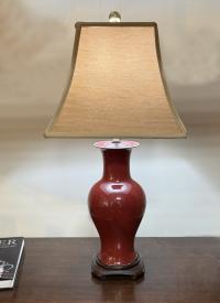 Chinese oxblood porcelain lamp