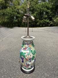 Chinese porcelain famille verte lamp