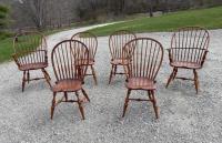 Six D R Dimes Windsor chairs