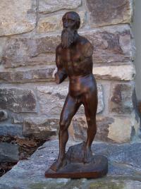 Italian Renaissance wood sculpture of nude man