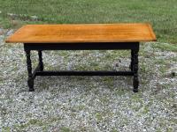 Eldred Wheeler tiger maple coffee table in black