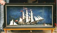 Antique English nautical diorama ship model