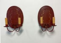 RDS Historic Lighting tin sconces in cherry red