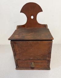 18thc American spice box in original red wash