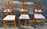 D R Dimes tiger maple chairs in the Chippendale style
