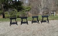 Four D R Dimes black Windsor chairs