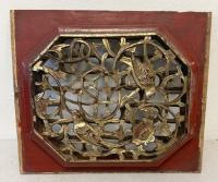 19thc Chinese hand carved planel with birds