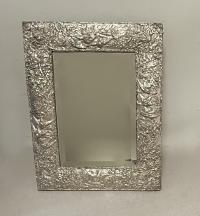 Large sterling silver vanity mirror