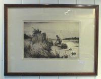 Duck Blind etching by Ogden Pleissner