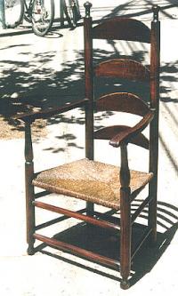 Period Antique American country ladder back arm chair