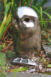 Contemporary Owl sculpture cast in steel