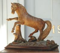 Antique Folk art horse folk art sculpture with snake