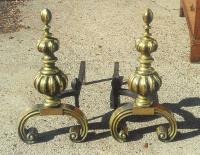 Antique Set of Continental fireplace andirons