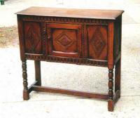 Period Antique English diminutive oak sideboard pegged