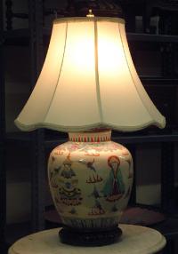 Chinese ceramic Buddha lamp c1870