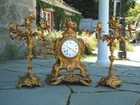 Antique French Gilt Brass Louis XV Mantel Clock