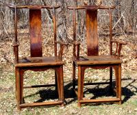 Antique pair of 19th century Chinese arm chairs