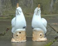 Early 19th Century Pair of Chinese Pottery Roosters