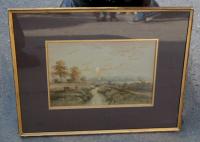 English watercolor landscape by Henry Simpson