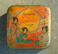 Antique Toketa face powder tin box