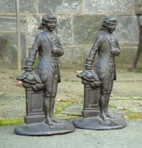 Antique Pair of Cast Iron French Door Stops