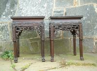 Pair of Antiques Chinese Rosewood plant stands