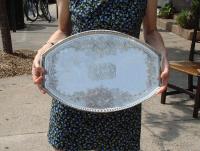 Tiffany Co. sterling silver cocktail tray signed and dated