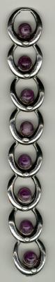 Mexican Sterling Silver and Amethyst Bracelet circa 1960
