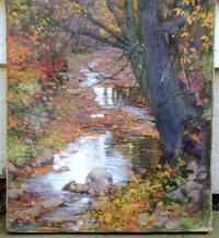 Oil on canvas of Black Creek by Victor C Anderson