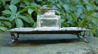 Mappin and Webb Sterling Silver and Cut Glass Inkwell circa 1907