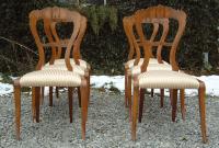 Antique Biedermeier Inlaid Fruitwood Chairs circa 1830