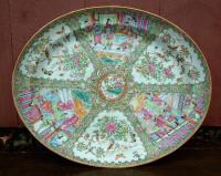 Antique Chinese Rose Medallion oval porcelain platter