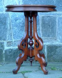 Antique Victorian furniture Walnut oval parlor table