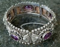 Vintage Peruzzi Florence Sterling Silver Amethyst Bracelet