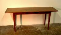 Single board pine hand hewed and pinned sofa table