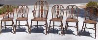 Set of 6 period English Wheel back chairs c1780