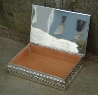 Tiffany and Company Sterling Silver Box with wood insert