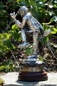 The Drunk by Schiff Silvered Bronze car mascot