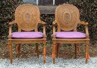 Pair Louis XVI Style Arm Chairs circa 1950