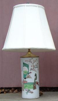 Antique 19th Century Japanese Brush Pot table Lamp