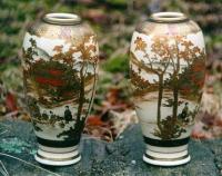 Pair of Antique Japanese Satsuma Vases