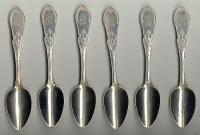 A C Benedict NY Set of six sterling silver teaspoons A C Benedict NY c1840