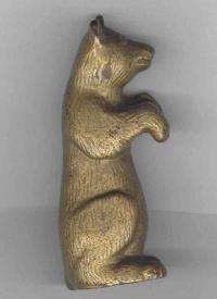 Antique Bear still penny bank cast iron