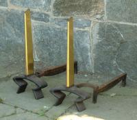 Original Donald Desky modern andirons for Bennett