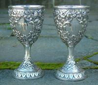 Antique Maier Berkel Sterling silver goblets