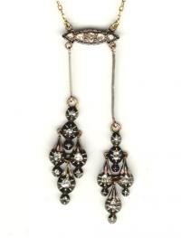 Antique Georgian Diamond Silver set on Gold Necklace