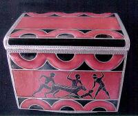 Dunhill silver and enamel box Greek Attic figures