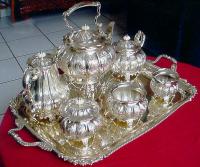 Sheffield silver plated tea service with tray
